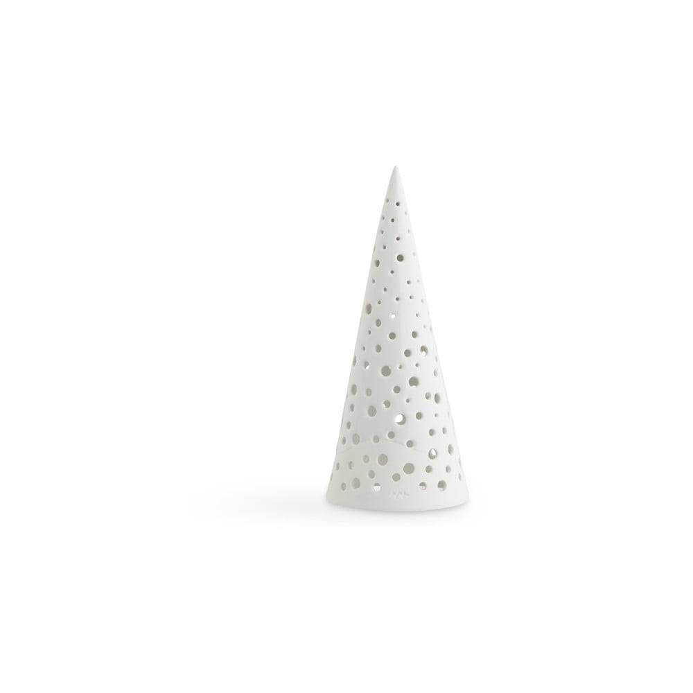 Kähler Design Biely vianočný svietnik z kostného porcelánu  Nobili, výška 19 cm, značky Kähler Design
