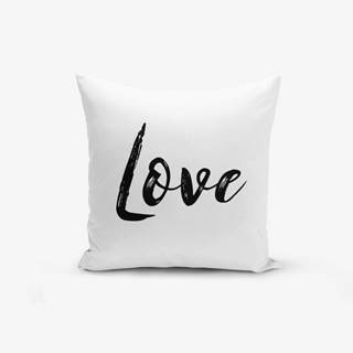 Obliečka na vankúš s prímesou bavlny Minimalist Cushion Covers Love Writing, 45 × 45 cm
