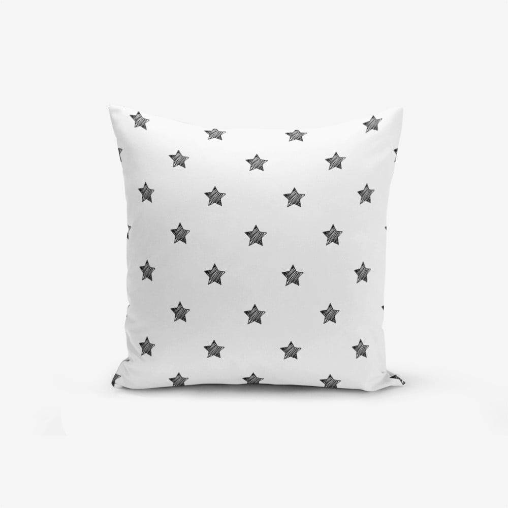 Minimalist Cushion Covers Čierno-biela obliečka na vankúš s prímesou bavlny  White Background Star, 45 × 45 cm, značky Minimalist Cushion Covers