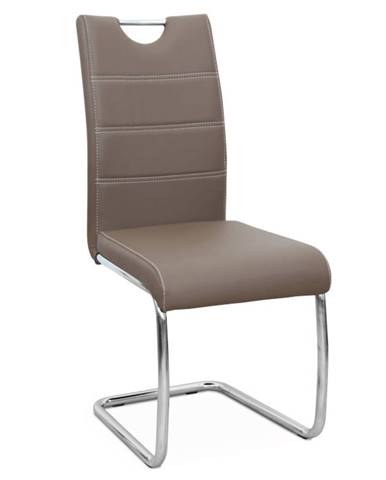 Jedálenská stolička hnedá/svetlé šitie ABIRA NEW