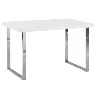 Jedálenský stôl biela HG + chróm 130x80 cm TALOS