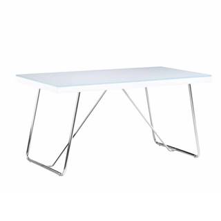 Jedálenský stôl tvrdené sklo/kov biela/chróm 125x75 cm AMI