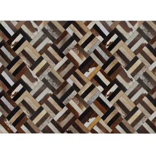 Kondela Luxusný kožený koberec hnedá/čierna/béžová patchwork 200x300  KOŽA TYP 2, značky Kondela