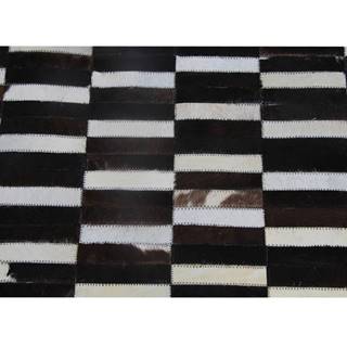 Luxusný kožený koberec  hnedá/čierna/biela patchwork 120x180 KOŽA TYP 6