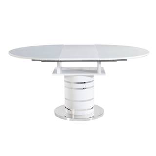 Kondela Jedálenský stôl rozkladací biela vysoký lesk HG ZAMON poškodený tovar, značky Kondela