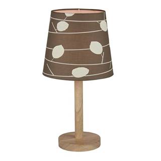 Stolná lampa drevo/látka vzor listy QENNY TYP 6 LT6026