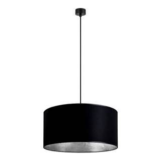 Čierne závesné svietidlo s vnútrom v striebornej farbe Sotto Luce Mika, ∅ 50 cm