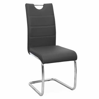 Jedálenská stolička čierna/svetlé šitie ABIRA NEW