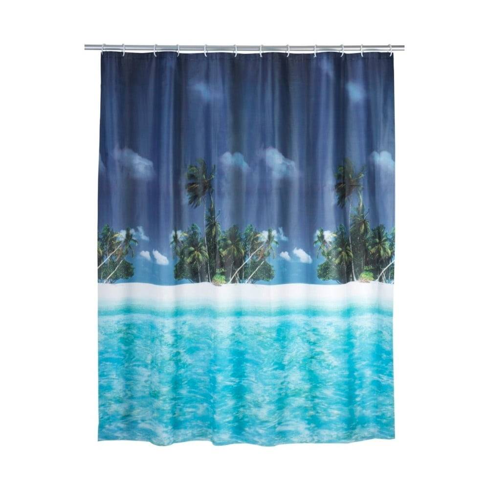 Wenko Modrý sprchový záves  Dreamy Beach, 180 × 200 cm, značky Wenko