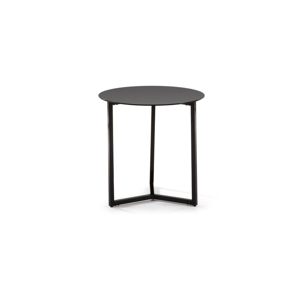 La Forma Čierny odkladací stolík Kave Home Marae, ⌀ 50 cm, značky La Forma