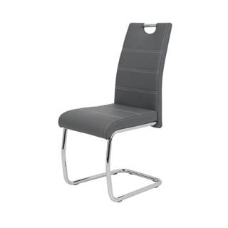 Jedálenská stolička FLORA S sivá, syntetická koža