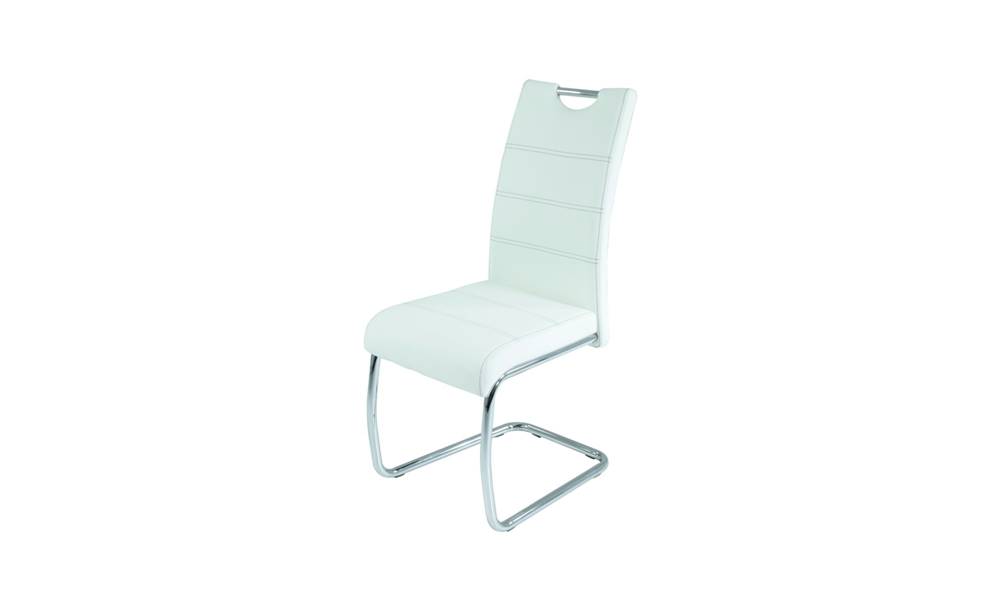 Sconto Jedálenská stolička FLORA S biela, syntetická koža, značky Sconto