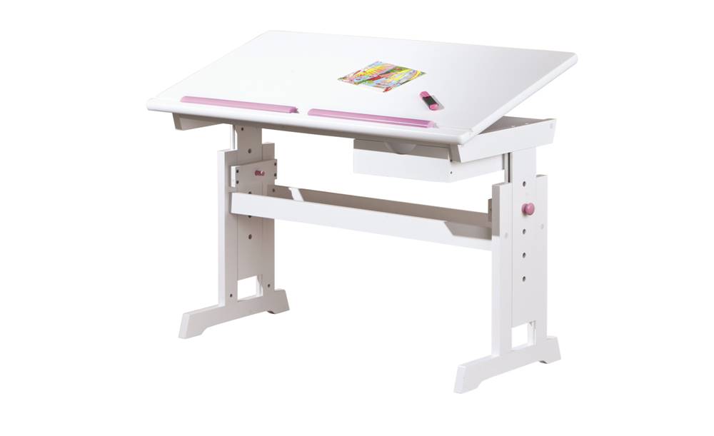 Sconto Nastaviteľný písací stôl BERNIS biela, značky Sconto